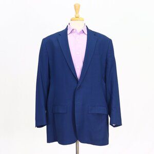 Bespoke 52R Blue Blazer Sport Coat Jacket 2-Button Solid Y001